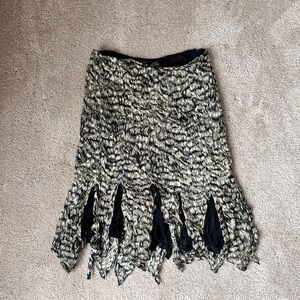 Dana Buchman Black and Cream Asymmetrical Skirt